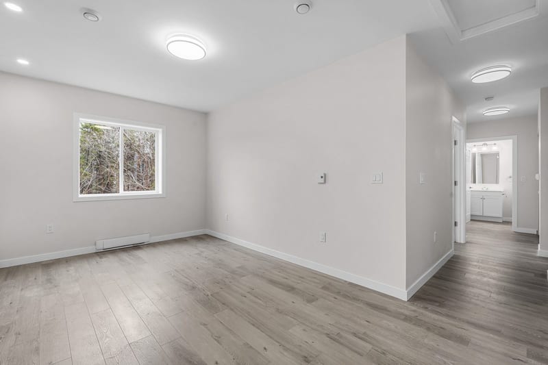 The living room and its window