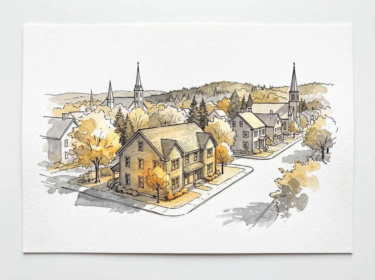Municipality of the County of Annapolis, Nova Scotia — ink and watercolor illustration