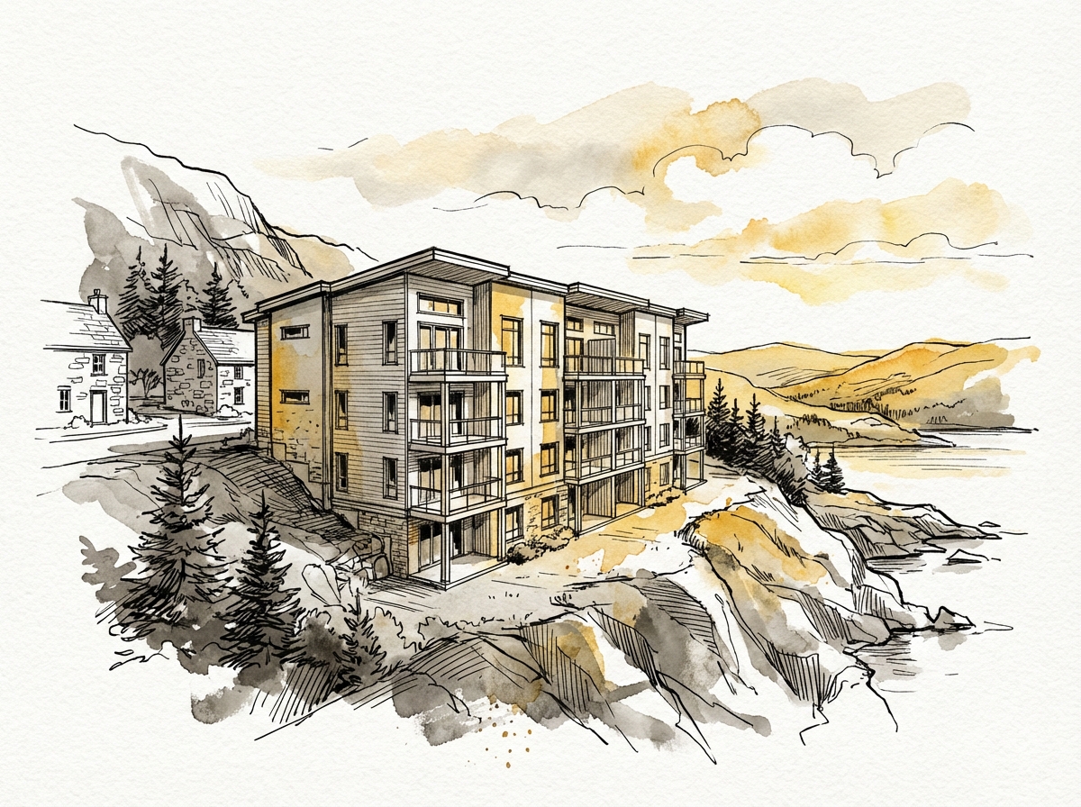Cape Breton Regional Municipality, Nova Scotia — ink and watercolor illustration