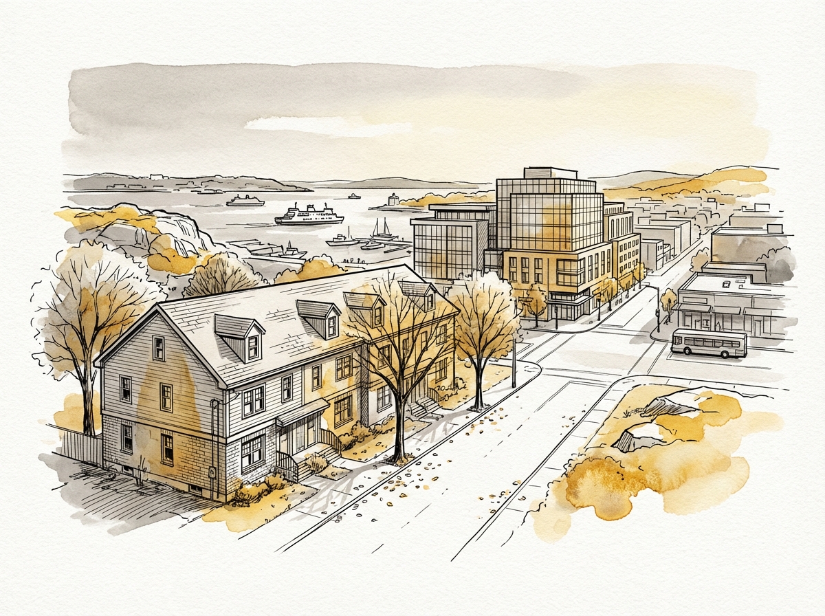 Halifax Regional Municipality, Nova Scotia — ink and watercolor illustration