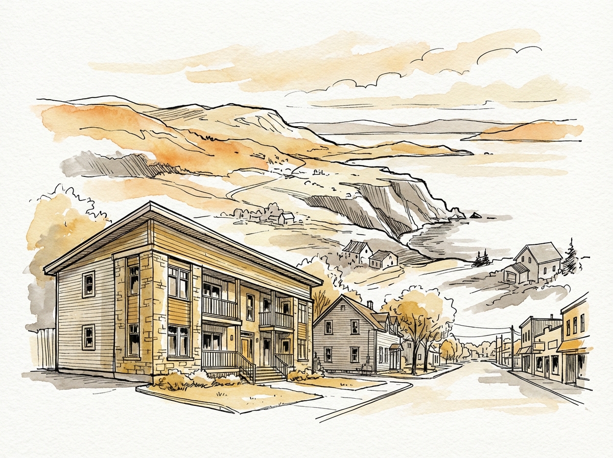 Port Hawkesbury, Nova Scotia, Nova Scotia — ink and watercolor illustration