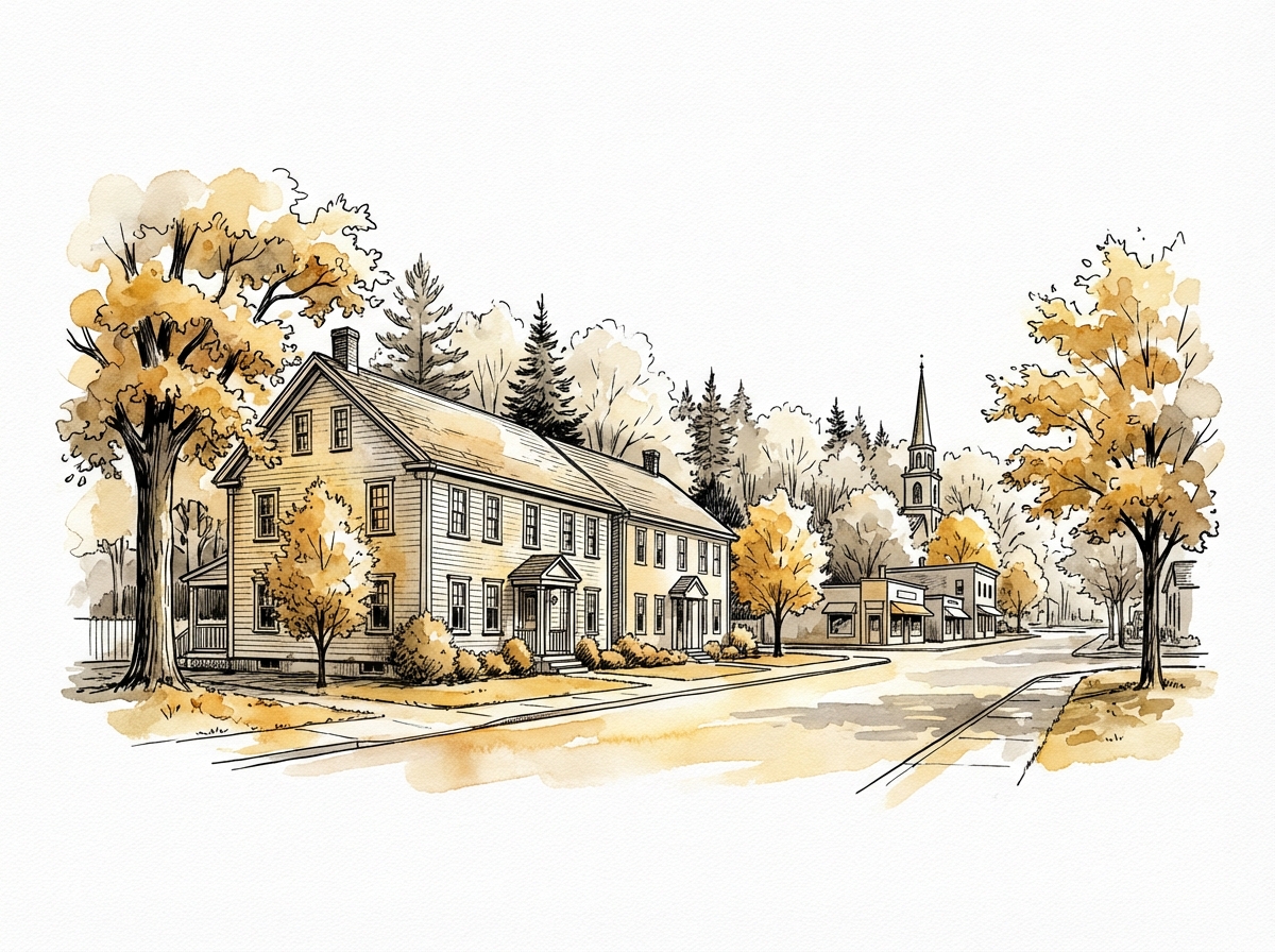 Municipality of the District of St. Mary's, Nova Scotia — ink and watercolor illustration