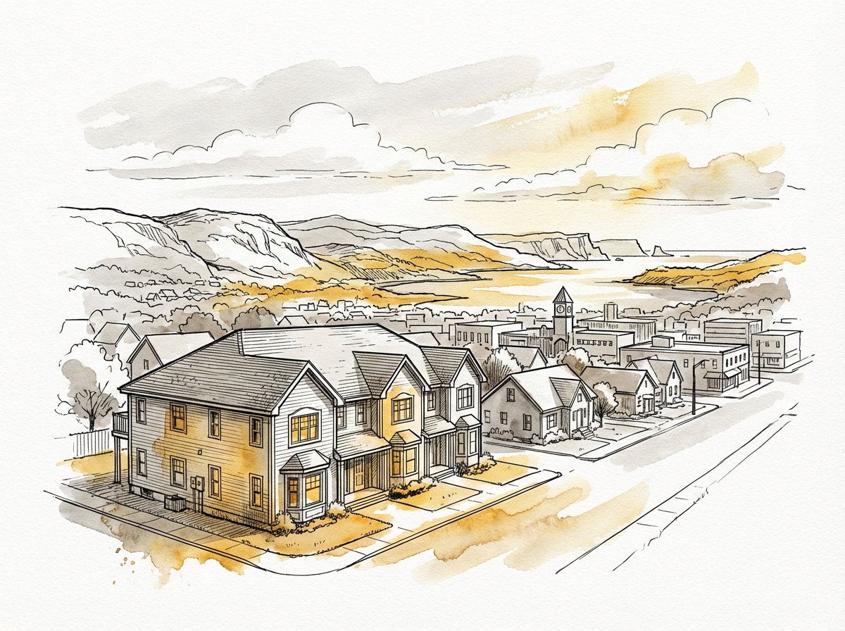 Sydney, Nova Scotia, Nova Scotia — ink and watercolor illustration